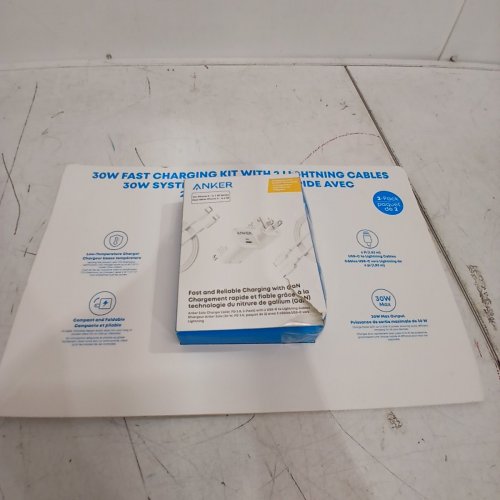 2PK ANKER CHARGER WITH USB-C TO LIGHTNING CABLE, COMPATIBLE WITH IPHONE, IPAD & IPOD - 6FT CABLE - 30W - WHITE (MODEL: 3431600) image 3