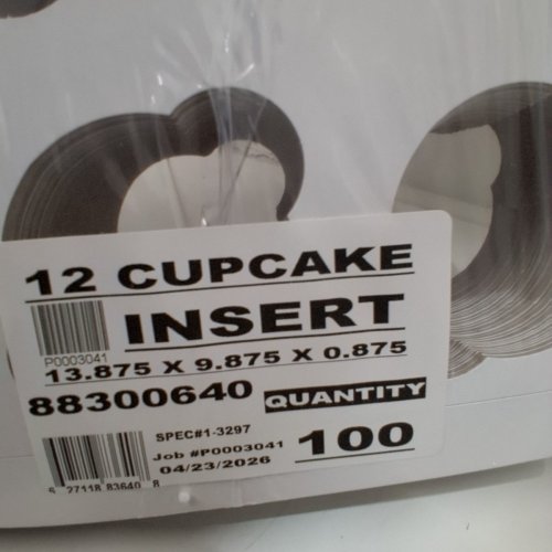 100PK CUPCAKE INSERTS FOR BAKERY BOXES - 12 CUPS EACH - 13.875" X 9.875" X 0.875" - WHITE image 4