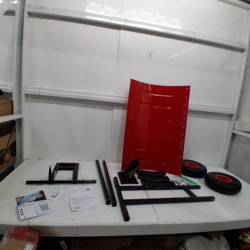 GARVEE HEAVY DUTY SNOW SHOVEL PUSHER WITH WHEELS METAL PLOW - 29" - RED / BLACK - (MODEL: PPG_346AYMD9) image 2