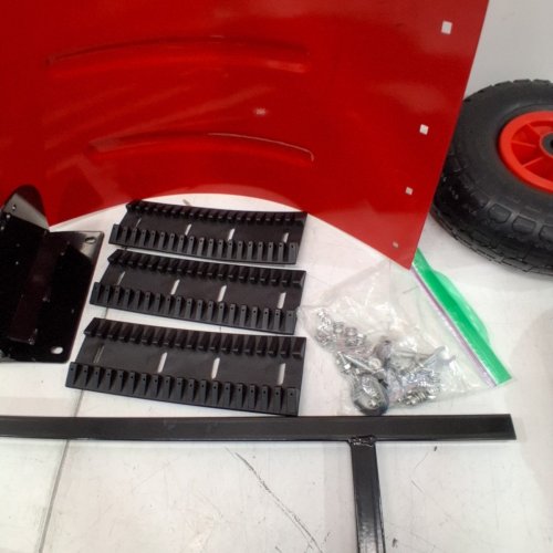 GARVEE HEAVY DUTY SNOW SHOVEL PUSHER WITH WHEELS METAL PLOW - 29" - RED / BLACK - (MODEL: PPG_346AYMD9) image 3