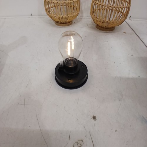 2PK SOLAR RATTAN WICKER LANTERN LIGHTS - NATURAL image 2