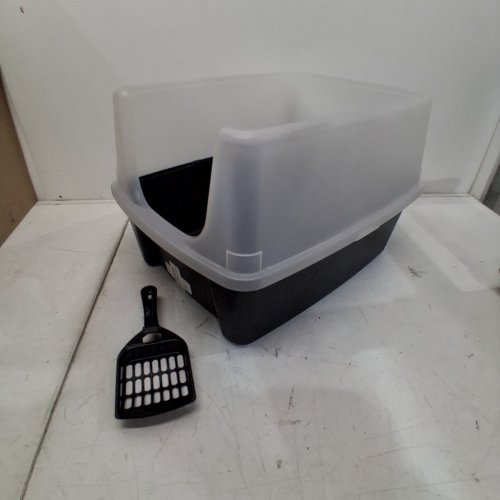 IRIS USA CAT LITTER BOX OPEN TOP CAT LITTER PAN - LARGE - GREY image 3