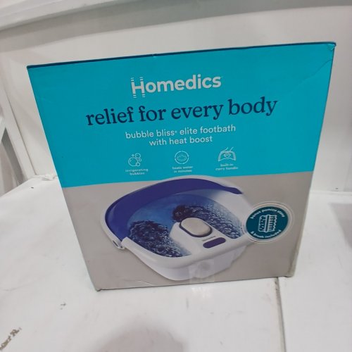 HOMEDICS BUBBLE BLISS ELITE FOOTBATH WITH 2 SOLE MASAGE NODES AND PEDICURE BRUSH - WHITE / PURPLE (MODEL: FB-380HJA) image 3