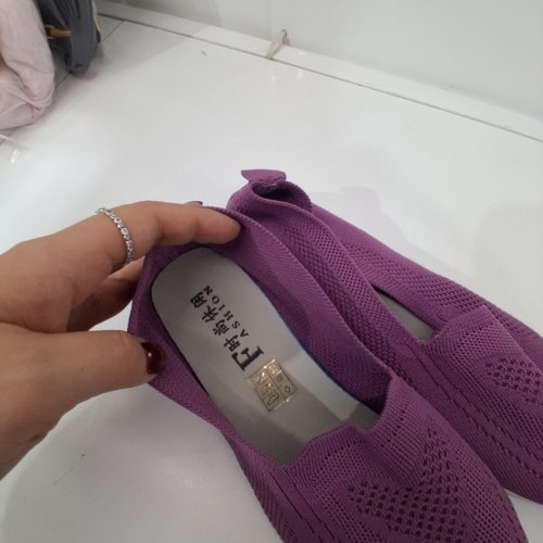 WOMEN'S FASHION KNIT SLIP-ON SHOES - 8.5-9 - PURPLE image 2