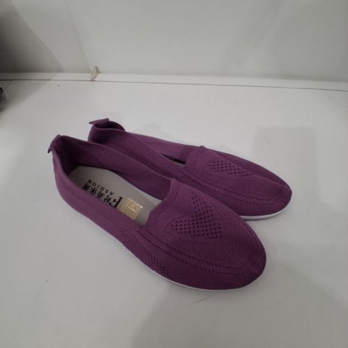 WOMEN'S FASHION KNIT SLIP-ON SHOES - 8.5-9 - PURPLE image 3