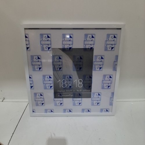 AMERICAN FLAT POLISHED PLEXIGLASS PICTURE FRAME - 18" X 18" OR 8" X 8" WITH MAT - WHITE (MODEL:LX1818BLK88) image 2