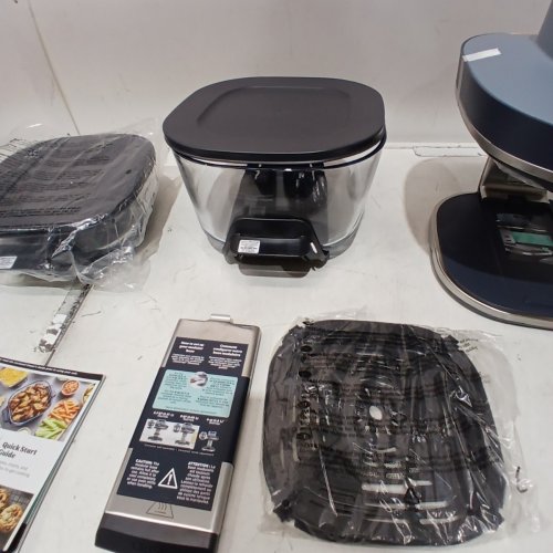 NINJA CRISPI PRO 6-IN-1 GLASS AIR FRYER SAFE FAMILY-SIZED COOKING SYSTEM - 2.5QT - 6QT - CYBERSPACE/BLUE (MODEL: AS101CCY) image 5