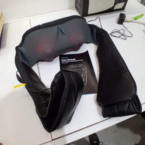 NEKTECK KNEADING MASSAGER FOR NECK, BACK AND FEET WITH 8 KNEADING ROLLERS AND HEAT - BLACK (MODEL: LMS-801) image 2