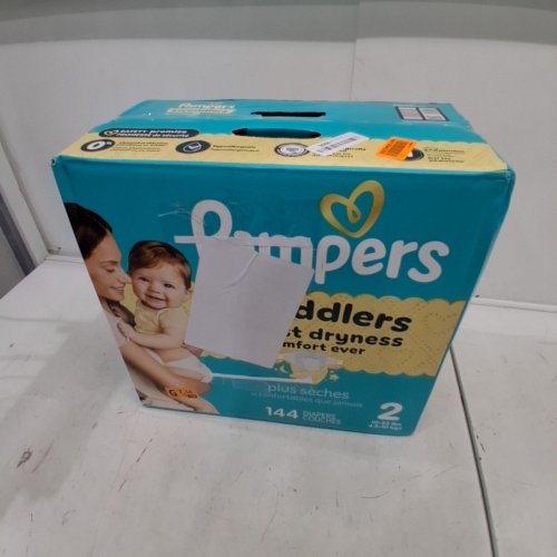 144PK PAMPERS SWADDLERS DISPOSABLE BABY DIAPERS - SIZE 2 (10-22LBS) image 2