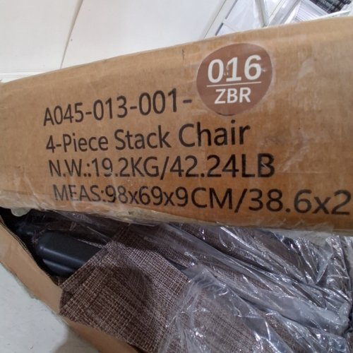 4PK JEAREY STACKABLE OUTDOOR PATIO DINING CHAIR - 330LBS MAX - BROWN (MODEL: A045-013-001-016) image 7