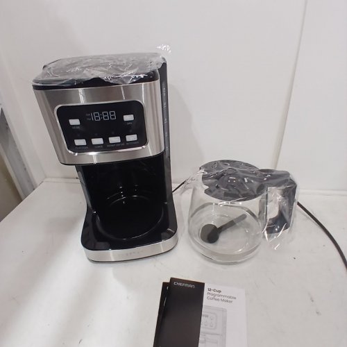 CHEFMAN PROGRAMMABLE COFFEE MAKER WITH DIGITAL DISPLAY & AUTO -BREW FUNCTION - 12-CUP - STAINLESS STEEL (MODEL: RJ14-12-SQ)) image 2