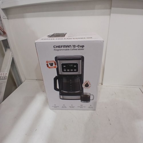 CHEFMAN PROGRAMMABLE COFFEE MAKER WITH DIGITAL DISPLAY & AUTO -BREW FUNCTION - 12-CUP - STAINLESS STEEL (MODEL: RJ14-12-SQ)) image 3