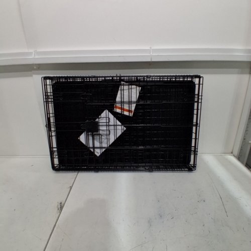 AMAZONBASICS FOLDABLE METAL WIRE DOG CRATE WITH TRAY - 30" - BLACK image 2