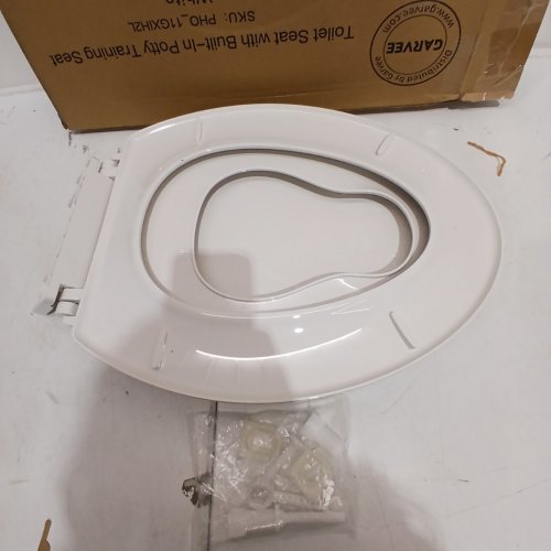 GARVEE ELONGATED TOILET SEAT WITH BUILT-IN POTTY-TRAINING WITH SEAT SOFT CLOSE MAGNETS - 18.4" - WHITE (MODEL: PHO_11GXIH2L) image 3