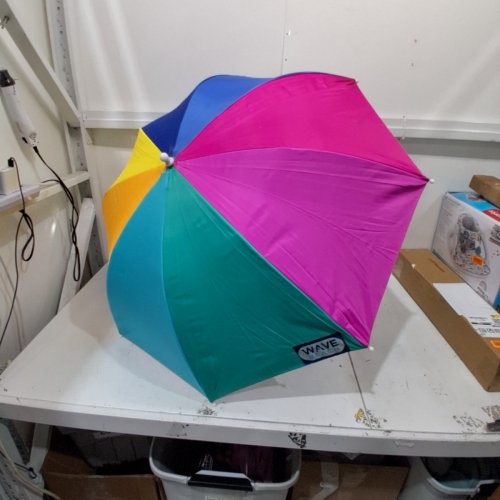 RIO BRANDS WAVE BEACH CLAMP-ON BEACH UMBRELLA - 4FT - UPF 50+ - MULTI COLOR (MODEL: UB44-775-1) image 2