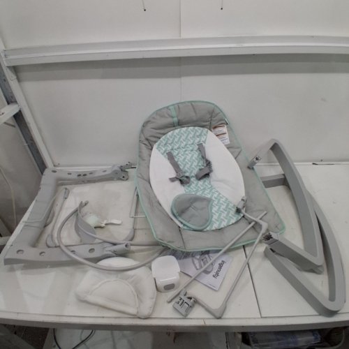 INGENUITY 3-IN-1 KEEP COZY GROW WITH ME VIBRATING BABY BOUNCER, ROCKER & CHAIR - 40LBS CAPACITY - WEAVER THEME GREY/WHITE/GREEN (MODEL: ‎12428) image 2