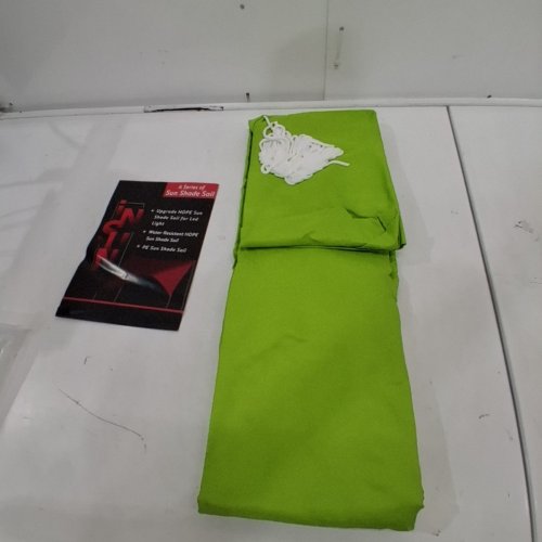 INSUN 95% SUNSCREEN ANTI UV TRIANGULAR WATER RESISTANT OXFORD SUN SAIL SHADE - 12FT X 12FT X 12FT - GRASS GREEN image 2