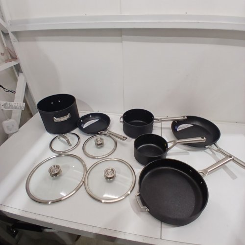 10PC NINJA FOODI NEVERSTICK PREMIUM ANTI-SCRATCH COOKWARE SET OVEN SAFE - STAINLESS STEEL/CAST IRON (MODEL: ‎C59500C) image 2