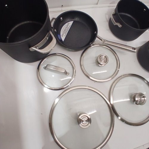 10PC NINJA FOODI NEVERSTICK PREMIUM ANTI-SCRATCH COOKWARE SET OVEN SAFE - STAINLESS STEEL/CAST IRON (MODEL: ‎C59500C) image 5