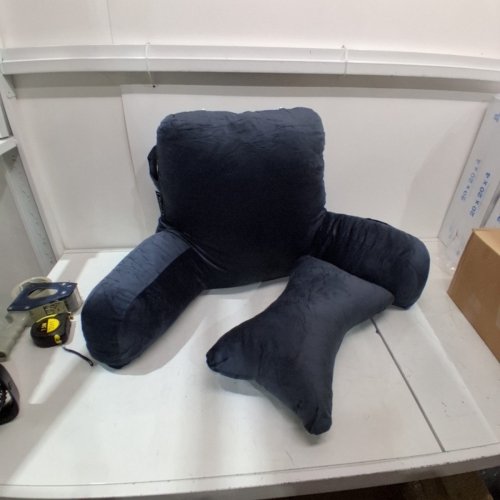 SLIGUY READING PILLOW WITH DETACHABLE NECK ROLL - EXTRA LARGE - 31" X 20" - BLUE image 2