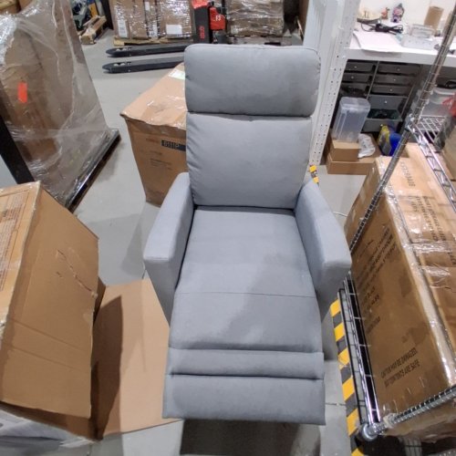 DREAM ON ME CHATHAM LINEN UPHOLSTERED 360° SWIVEL GLIDER RECLINER - 40FT' X 35FT' X 31FT' - GRAY (MODEL: 618A) image 2