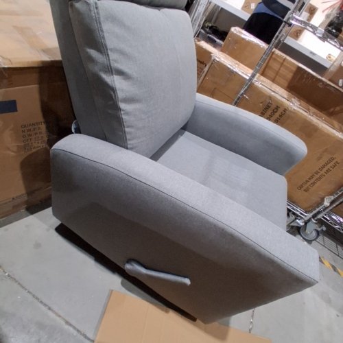 DREAM ON ME CHATHAM LINEN UPHOLSTERED 360° SWIVEL GLIDER RECLINER - 40FT' X 35FT' X 31FT' - GRAY (MODEL: 618A) image 4