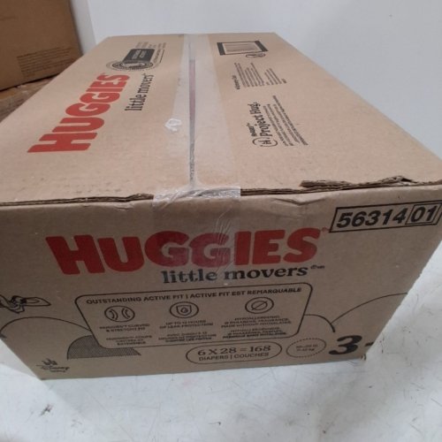 168PK HUGGIES LITTLE MOVERS HUGGFIT DISPOSABLE BABY DIAPERS - SIZE 3 - MICKEY MOUSE image 3