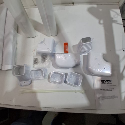 VEVOR MINI SPLIT LINE SET COVER PVC DECORATIVE PIPE LINE COVER FOR AIR CONDITIONER WITH 10 STRAIGHT DUCTS & FULL COMPONENTS - 3" - 17.7FT - WHITE - (MODEL:1100061670) image 3