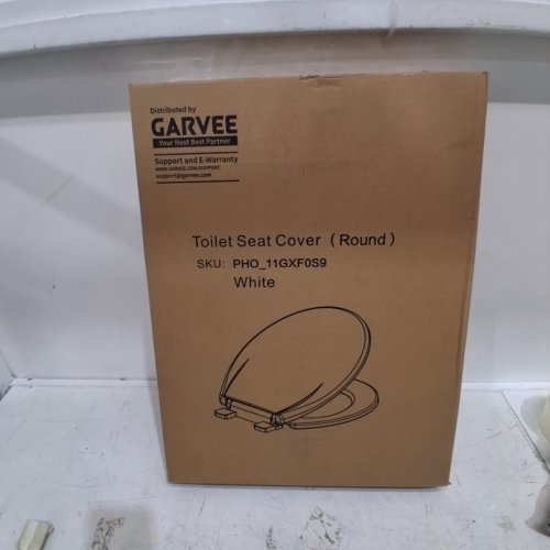 GARVEE WHITE ELONGATED TOILET SEAT QUIET CLOSE COVER AND SEAT, EASY TO CLEAN AND STAIN-RESISTANT, RESIDENTIAL TOILET SEAT WITH LID - 16.5" - WHITE (MODEL: PHO_11GXF0S9) image 3