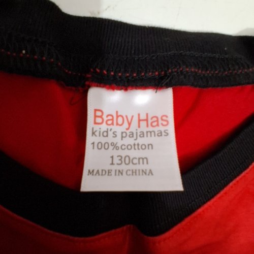 2PC CARS PRINT KIDS PAJAMA SET - 130CM / SIZE 7/8 - RED, GRAY AND BLACK image 3