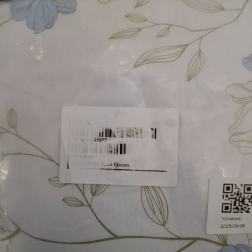 3PC FLORAL ORGANIC COTTON DUVET COVER SET - QUEEN - BLUE/WHITE image 2
