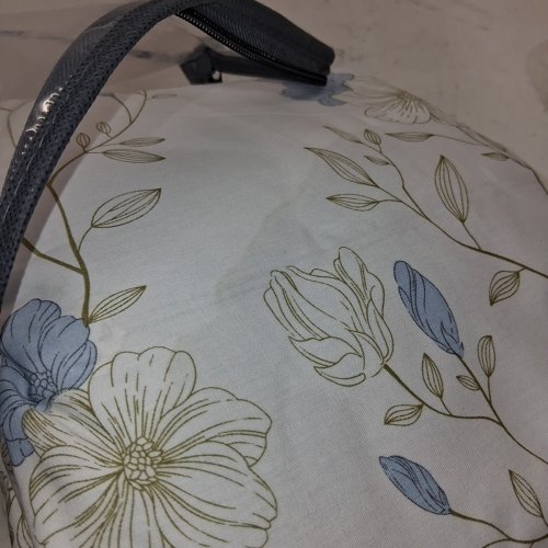 3PC FLORAL ORGANIC COTTON DUVET COVER SET - QUEEN - BLUE/WHITE image 5