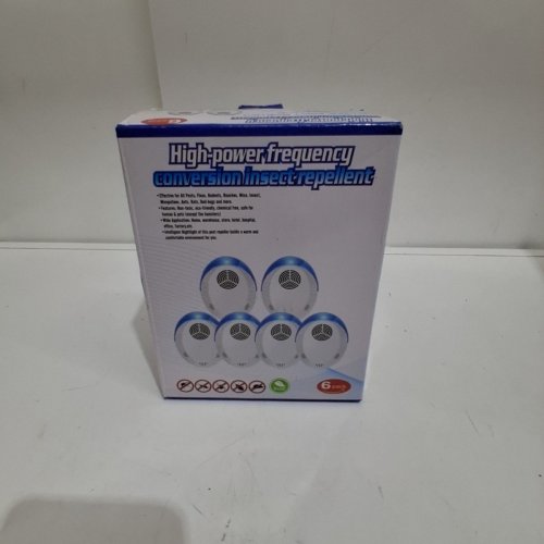 6PK PLUG IN PEST REPELLER FOR BUGS, INSECTS, ROACHES, MICE, SPIDERS, RODENTS, MOSQUITOES INDOOR USE - WHITE image 2