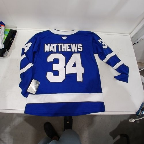 AUTHENTIC LICENCED MEN'S TORONTO MAPLE LEAFS - AUSTON MATTHEWS FANATICS BRANDED BLUE BREAKAWAY CAPITANS JERSEY - 50 - BLUE/WHITE image 4