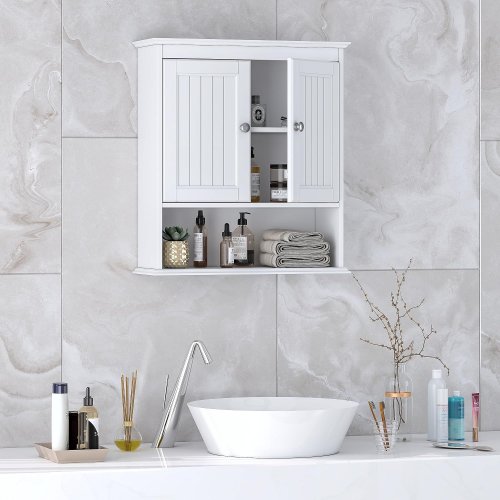 SPIRICH HOME BATHROOM WALL MOUNTED WOOD CABINET - 21.5" X 7.5" X 24" - WHITE (ITEM: XYSG-XT-L011) image 2