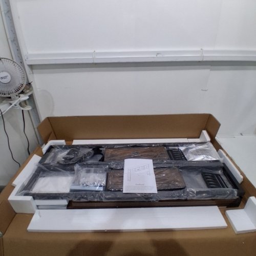 GIFTGO HEADBOARD WITH 4 FABRIC STORAGE DRAWERS CHARGING STATION & LED LIGHT - 60" X 39" X 7.5" - BROWN (MODEL: 0067) image 2