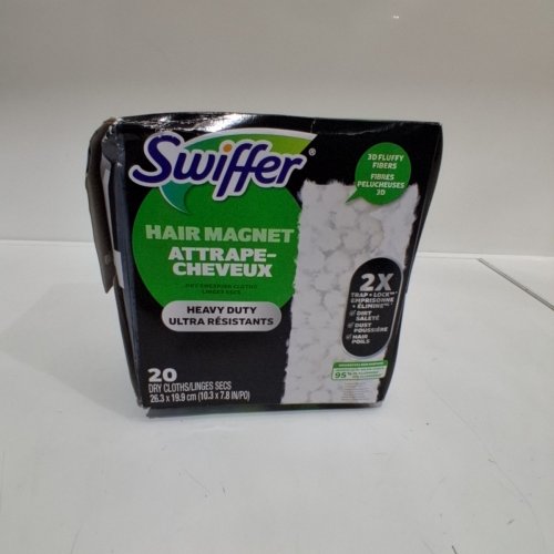 20PK SWIFFER HAIR MAGNET SWEEPER HEAVY DUTY DRY MULTI-SURFACE CLOTH REFILLS - WHITE image 2