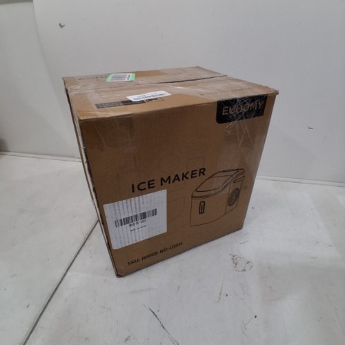EUHOMY COUNTERTOP ICE MAKER MACHINE WITH HANDLE, BASKET AND SCOOP - MAKES 26LB PER DAY - SILVER (MODEL: IM-01X/IM008-B IN008-BSI-CAEH) image 6