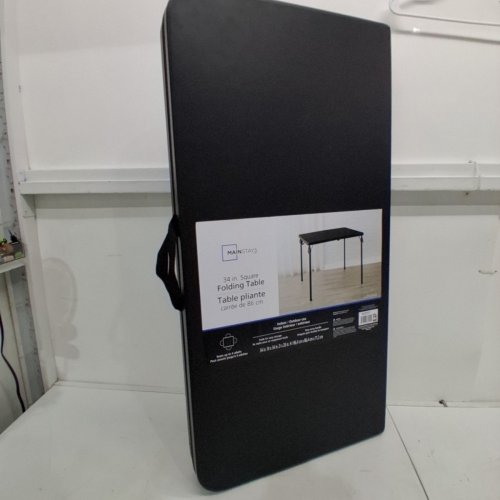 MAINSTAYS SQUARE FOLDING TABLE - 34" X 34" X 28" - BLACK image 3