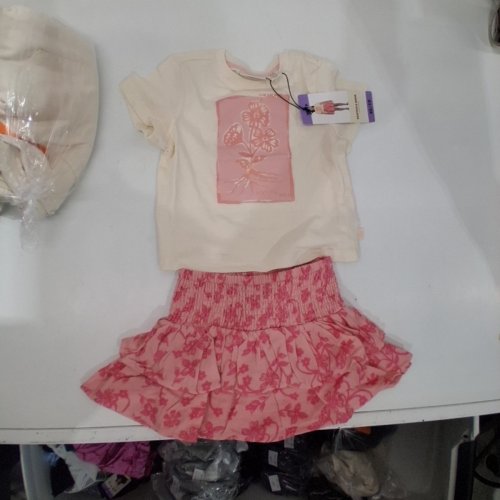 2PC GIRL'S SCOTCH AND SODA SKORT SET - EXTRA SMALL (4/5) - PINK/WHITE FLOWERS (STYLE: 1682212) image 2