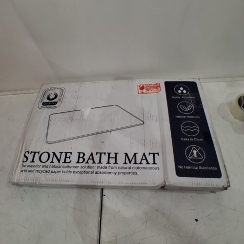 NATURAL DIATOMITE NON-SLIP STONE BATH MAT - 23.7" X 15.4" X 0.3" - GREY (MODEL: STONE BATH MAT-S) image 4