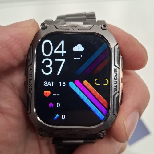 LIGE 2.01" SMARTWATCH WITH 2 STRAPS AND 2 CHARGERS - 1000MAH, LED FLASHLIGHT, 100+ SPORTS MODES, HEALTH TRACKING - SILVER/BLACK/GOLD (MODEL: TX12) image 2