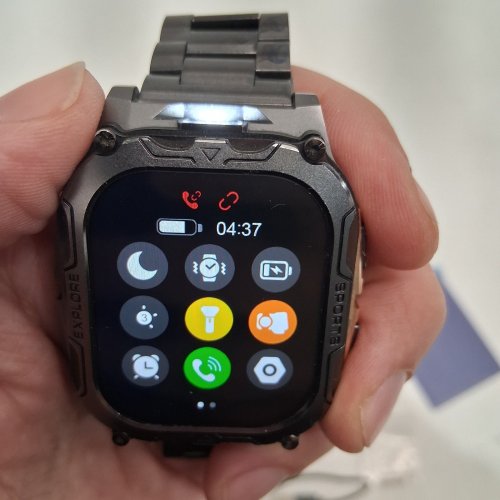 LIGE 2.01" SMARTWATCH WITH 2 STRAPS AND 2 CHARGERS - 1000MAH, LED FLASHLIGHT, 100+ SPORTS MODES, HEALTH TRACKING - SILVER/BLACK/GOLD (MODEL: TX12) image 3