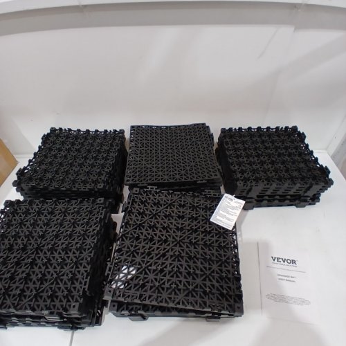 50PK VEVOR MODULAR INTERLOCKING DRAINAGE MATS - 12" X 12"- BLACK image 2