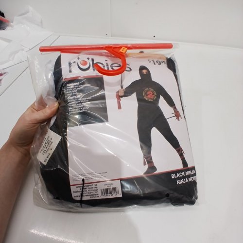 4PC MEN'S RUBIES BLACK NINJA WARRIOR COSTUME - MEDIUM - BLACK (STANDARD) image 3