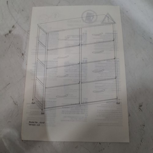 SOMDOT 8-DRAWER FABRIC STORAGE DRESSER - 37" X 31" X 12" - WHITE - (MODEL: FD107C09) image 4