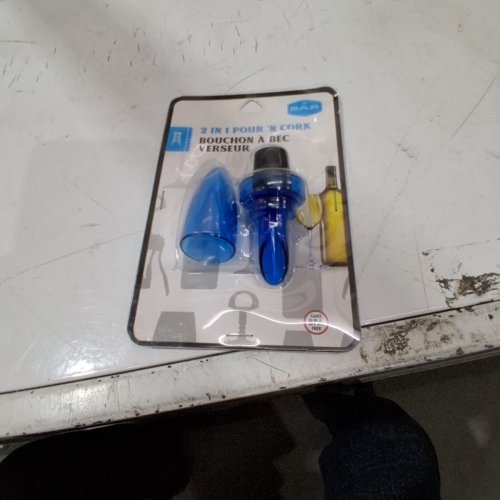 JACENT 2-IN-1 WINE BOTTLE POURER AND CORK - BLUE image 2
