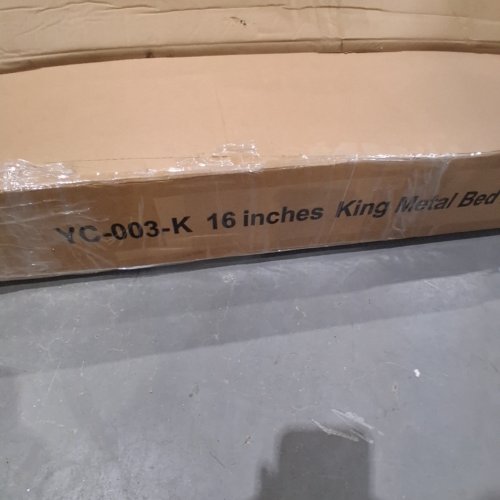DUMMUP HEAVY DUTY METAL PLATFORM NO BOX SPRING NEEDED BED FRAME - KING - 16" HIGH - BLACK (MODEL: YC-003-K) image 5