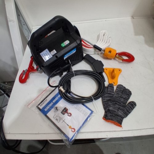 NEWTRY ELECTRIC HOIST WINCH WITH REMOTE CONTROL - 1100LB MAX - 25FT CABLE - BLACK (MODEL: SLQ-1) image 3
