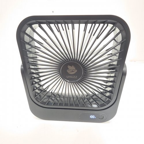 UHUZZ RECHARGEABLE FAN WITH MAGNETIC BASE AND 220 DEGREE ANGLE ROTATION - 4000MAH - CRUISE SHIP APPROVED - BLACK image 2